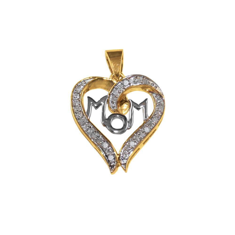1/4 cttw Diamond Mom Heart Pendant with Chain