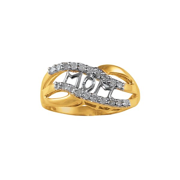 1/4 Cttw Diamond Mom Crossover Ring 18k Gold Over Sterling Silver