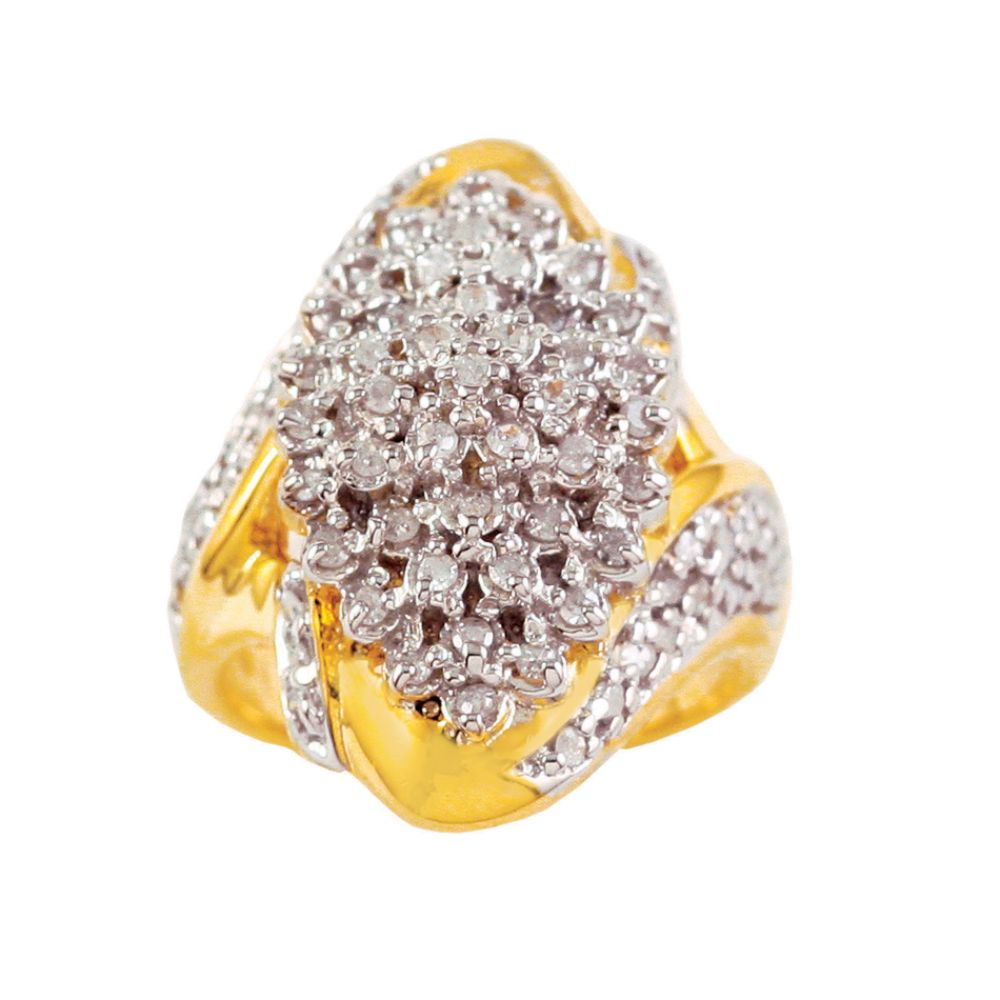 1 cttw Diamond Ring in 18K Gold over Sterling Silver