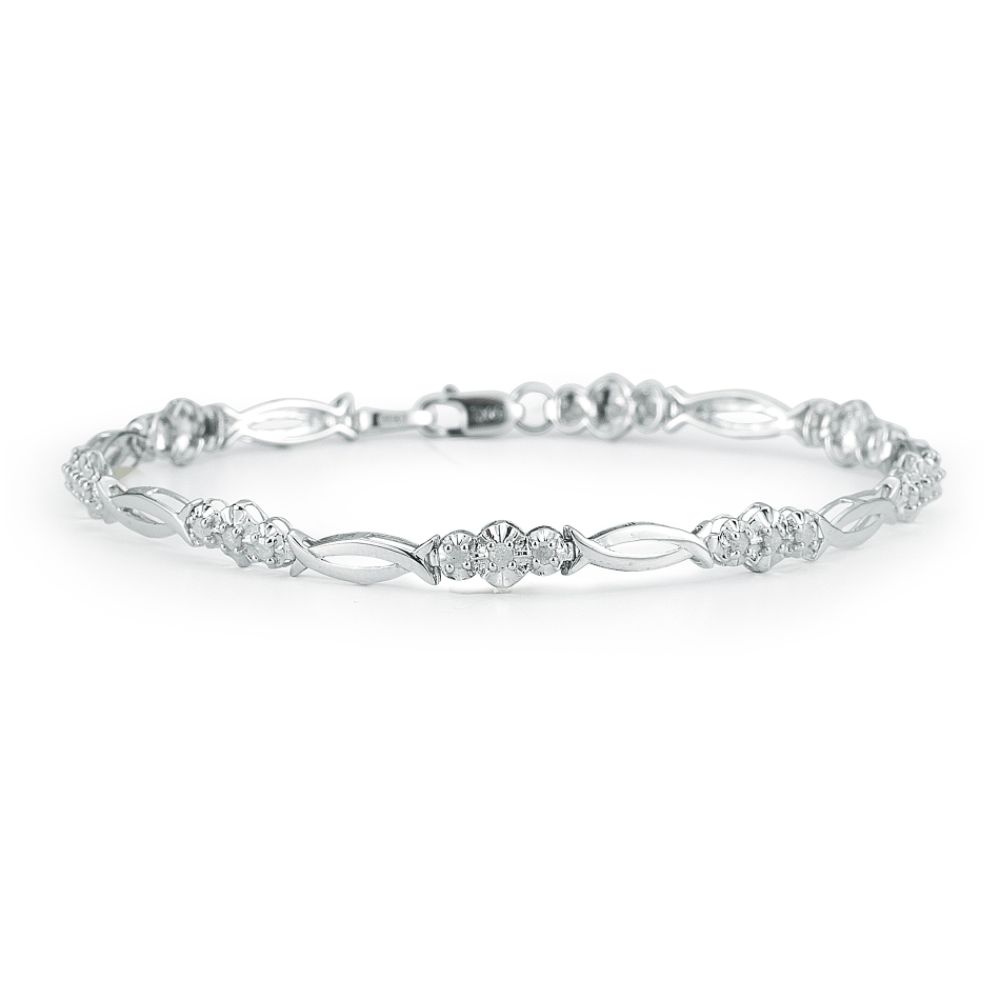 1/2 cttw Diamond Bracelet in 10K White Gold