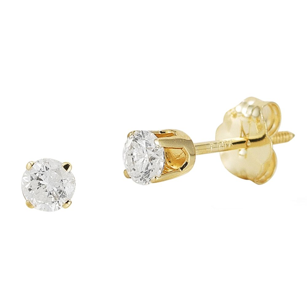 14Kt Yellow Gold Genuine 1/4Cttw Diamond Round Stud Earrings at Kmart.com