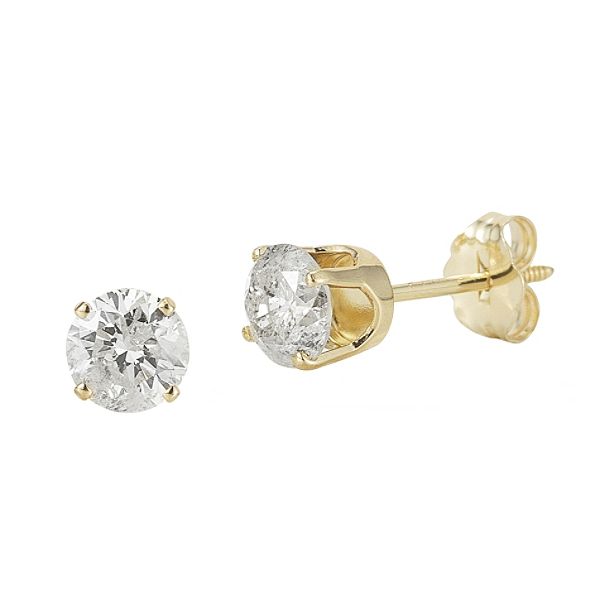 14kt Yellow Gold Genuine 1.00cttw Diamond Round Stud Earrings 2354743