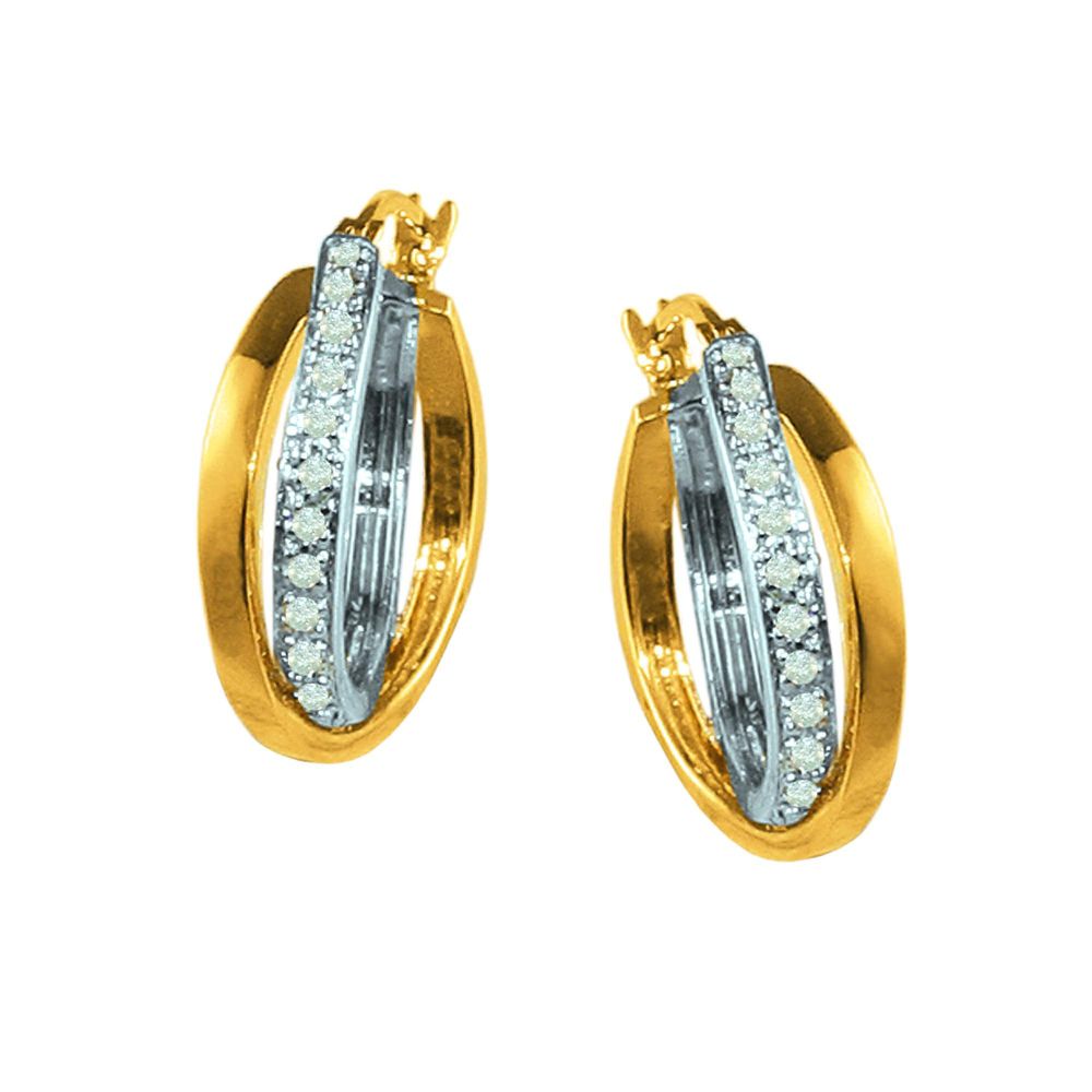 18K Gold Over Sterling Silver 1/4 cttw Diamond Earrings at Kmart.com