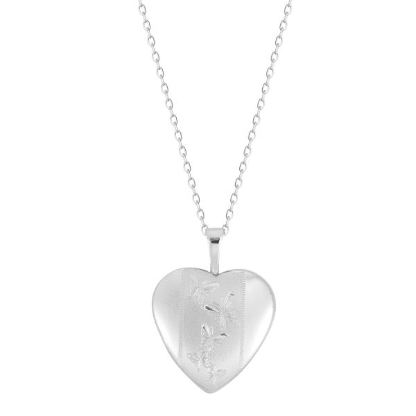 16mmbutterfly Sterling Silver Heart Locket 2492286