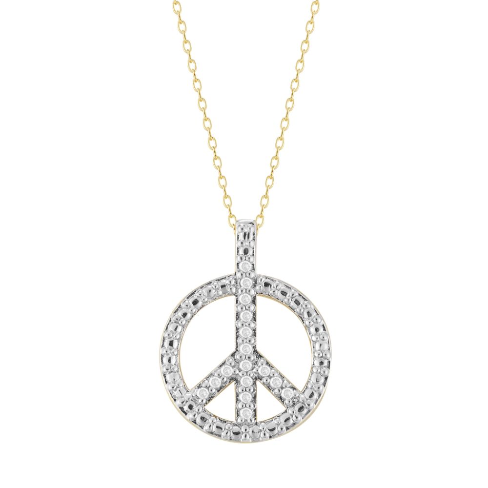 Avance The Avance Collection: 18Kt Gold Over Sterling Silver 1/5Cttw Diamond Peac