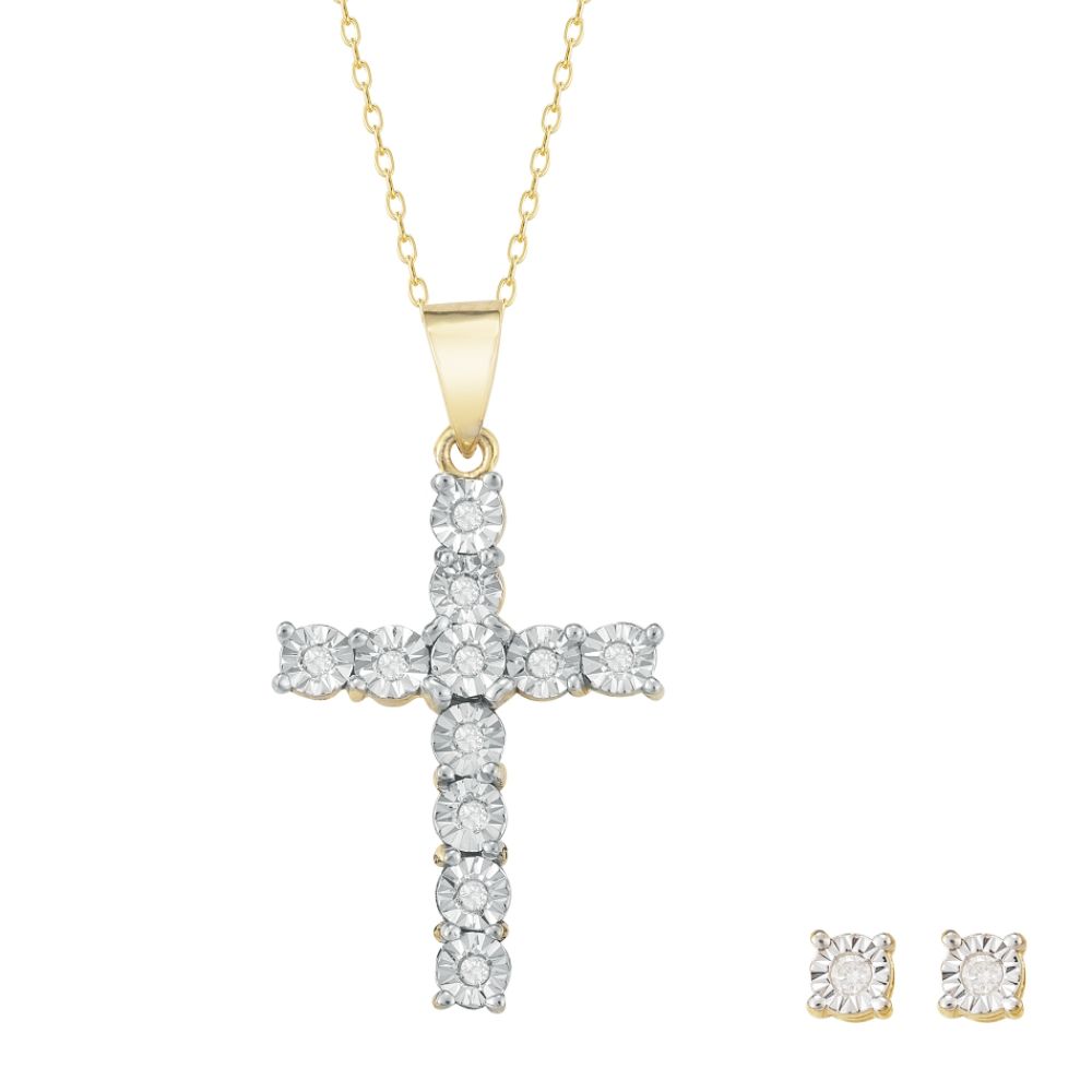 Avance The Avance Collection: 18Kt Gold Over Sterling Silver 1/5Cttw Diamond...