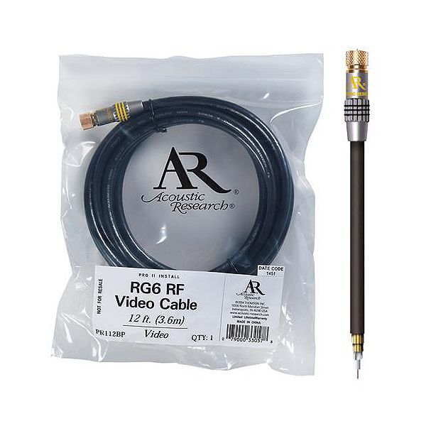 Acoustic Research 12-ft. Pro Series Video Cable, Gold F To F PR112BP