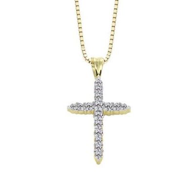 Orange Blossom Perfection - 1/4 cttw Diamond Cross Pendant