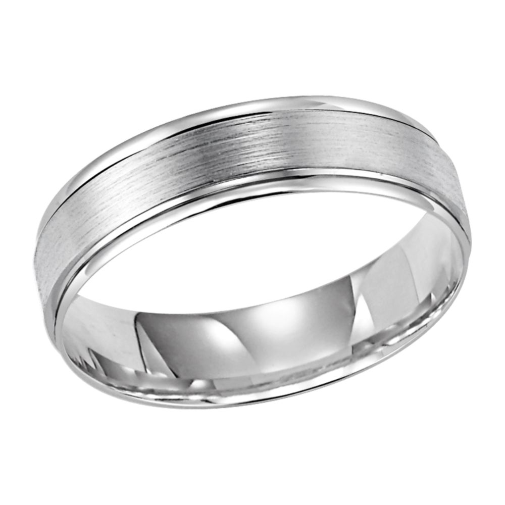 Satin Engraved Mens 10Kt Wg Wed Band at Sears.com