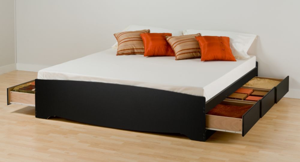 Prepac Sonoma Black King Platform Storage Bed