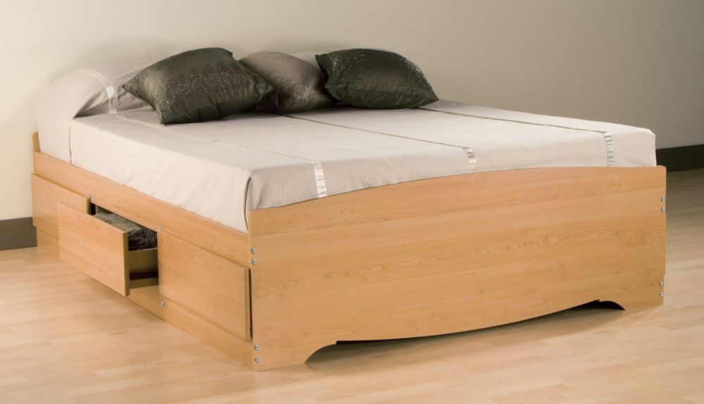 Prepac Sonoma Maple Double Platform Storage Bed