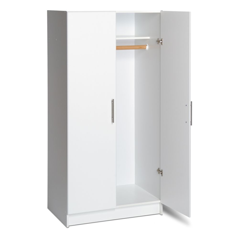 Elite White 32in. Wardrobe Cabinet