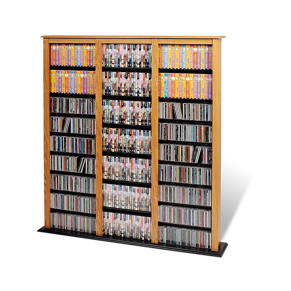 Triple Width Barrister Tower - Oak & Black