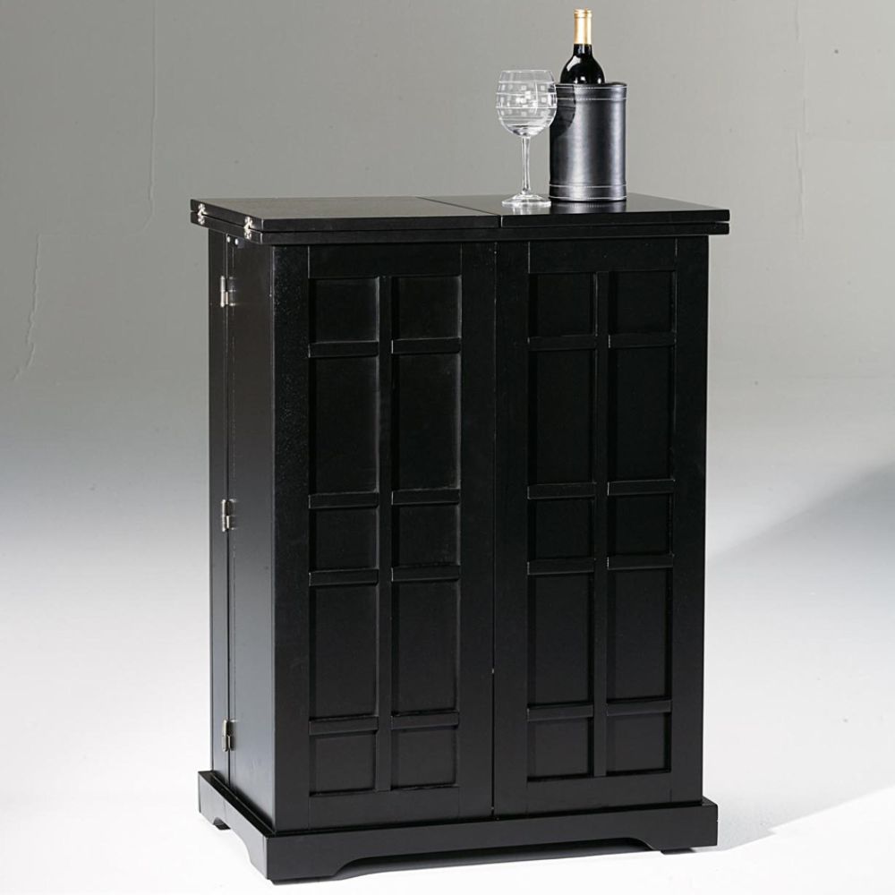 Home Styles 41"H x 60"W x 19"D Steamer Trunk Bar - Ebony
