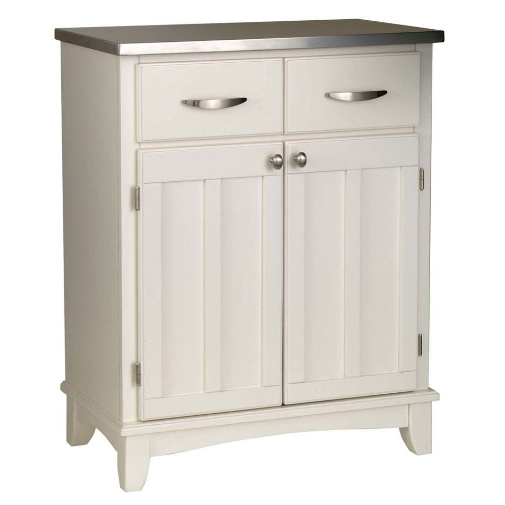Home Styles 35-1/2"H x 29-1/4"W x 15-7/8"D Buffet with Stainless Steel Top - White Finish