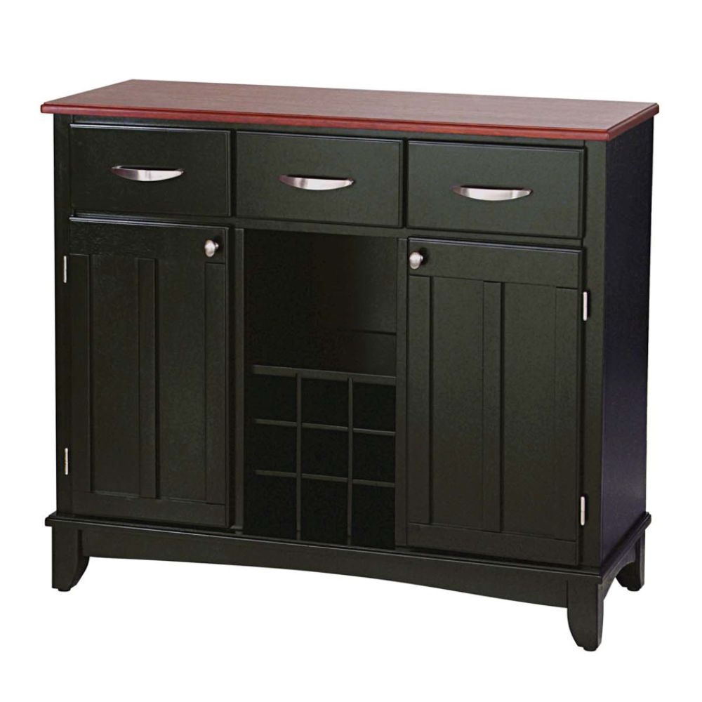 Home Styles Large 35-1/2"H x 41-3/4"W x 16-3/8"D Buffet with Cherry Finish Solid Wood Top - Black Finish at Sears.com