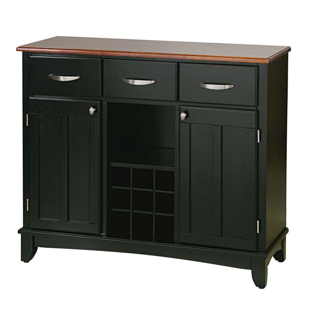 Home Styles Large 35-1/2"H x 41-3/4"W x 16-3/8"D Buffet with Cottage Oak Finish Solid Wood Top - Black Finish at Kmart.com