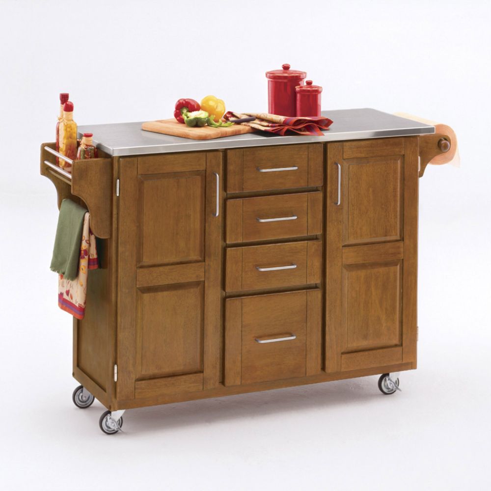 Home Styles Create-A-Cart Large Cart - Cottage Oak Finish with