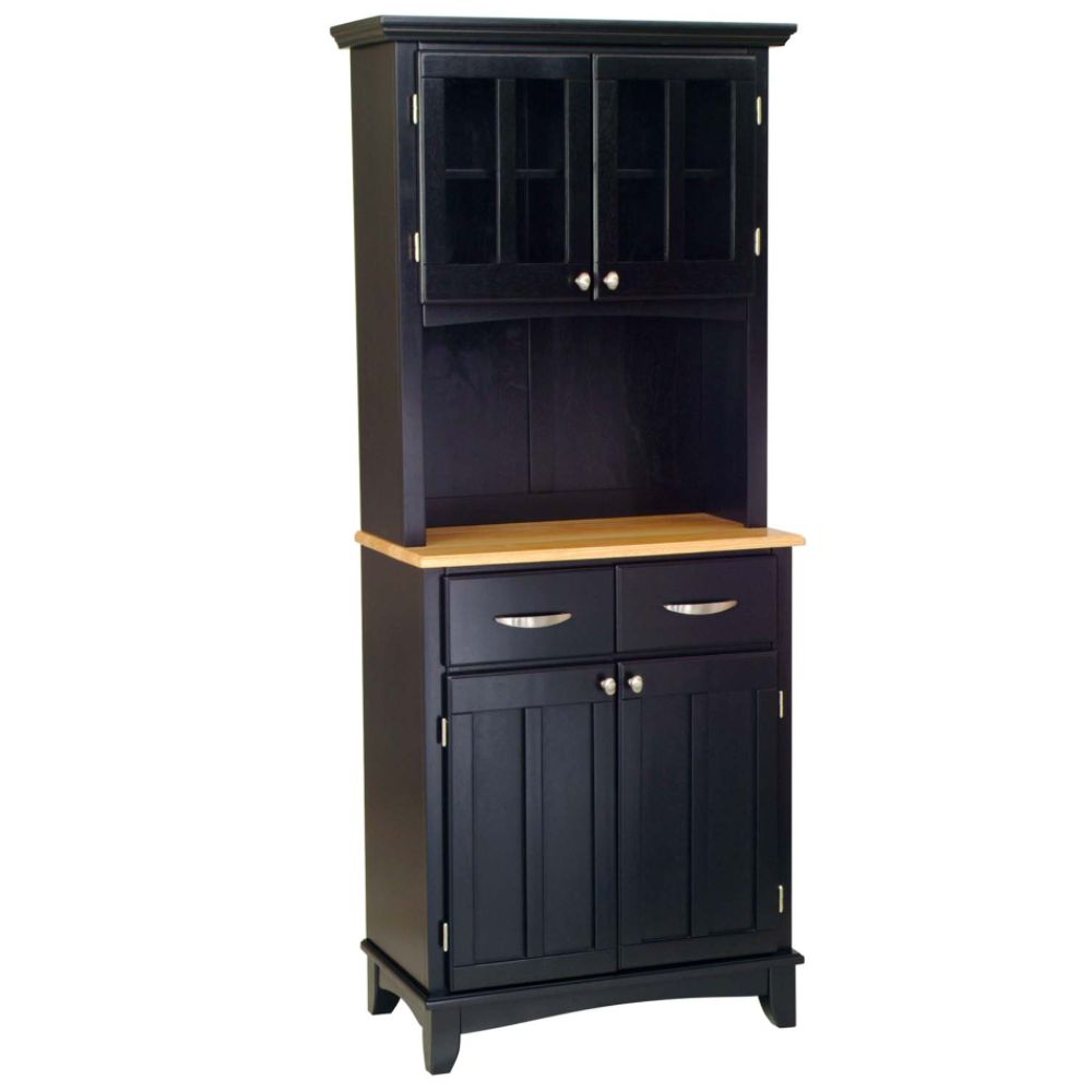 Home Styles 35-1/2"H x 29-1/4"W x 15-7/8"D Buffet with Solid Wood Top & 2 Door Hutch - Black Finish at Sears.com