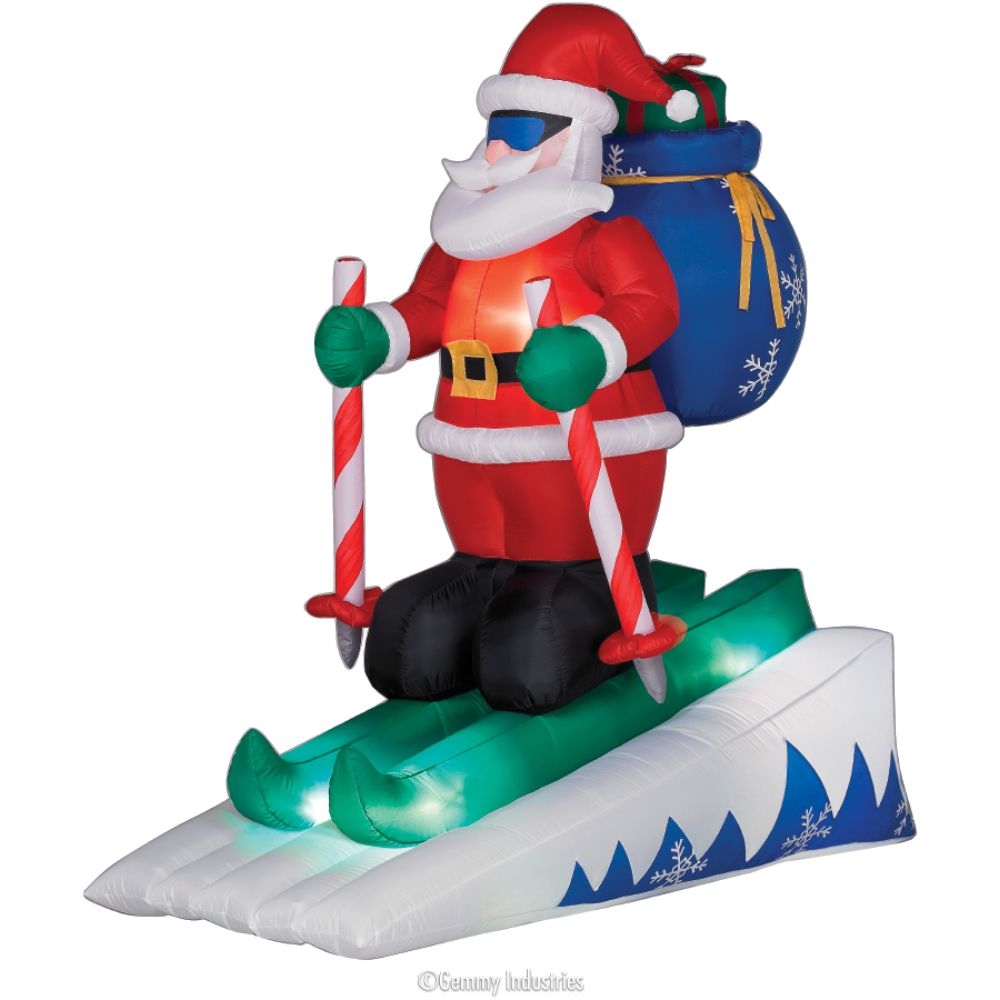 6' Sking Santa Inflatable