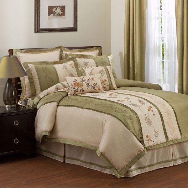 Lush Decor Ashlyn 8pc Green Comforter Set King