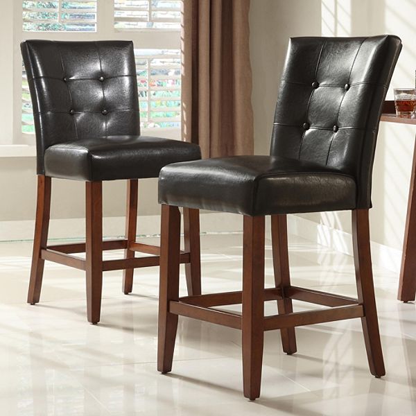 Oxford Creek Tufted-back Vinyl Pub Chairs