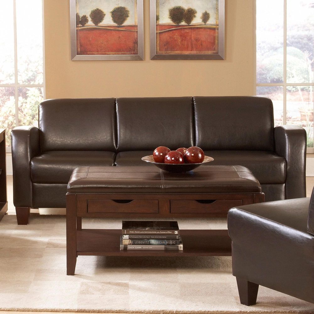 Oxford Creek Sofa in PU in Dark Chocolate at Kmart.com