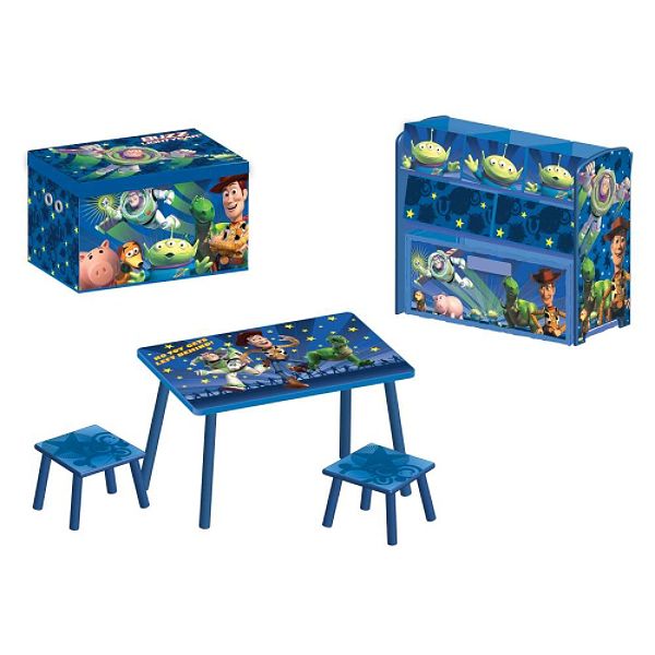 Delta Childrens Toy Story Room in a Box with Table and Chair Set, Mulit-Bin Organizer and Toy Box 