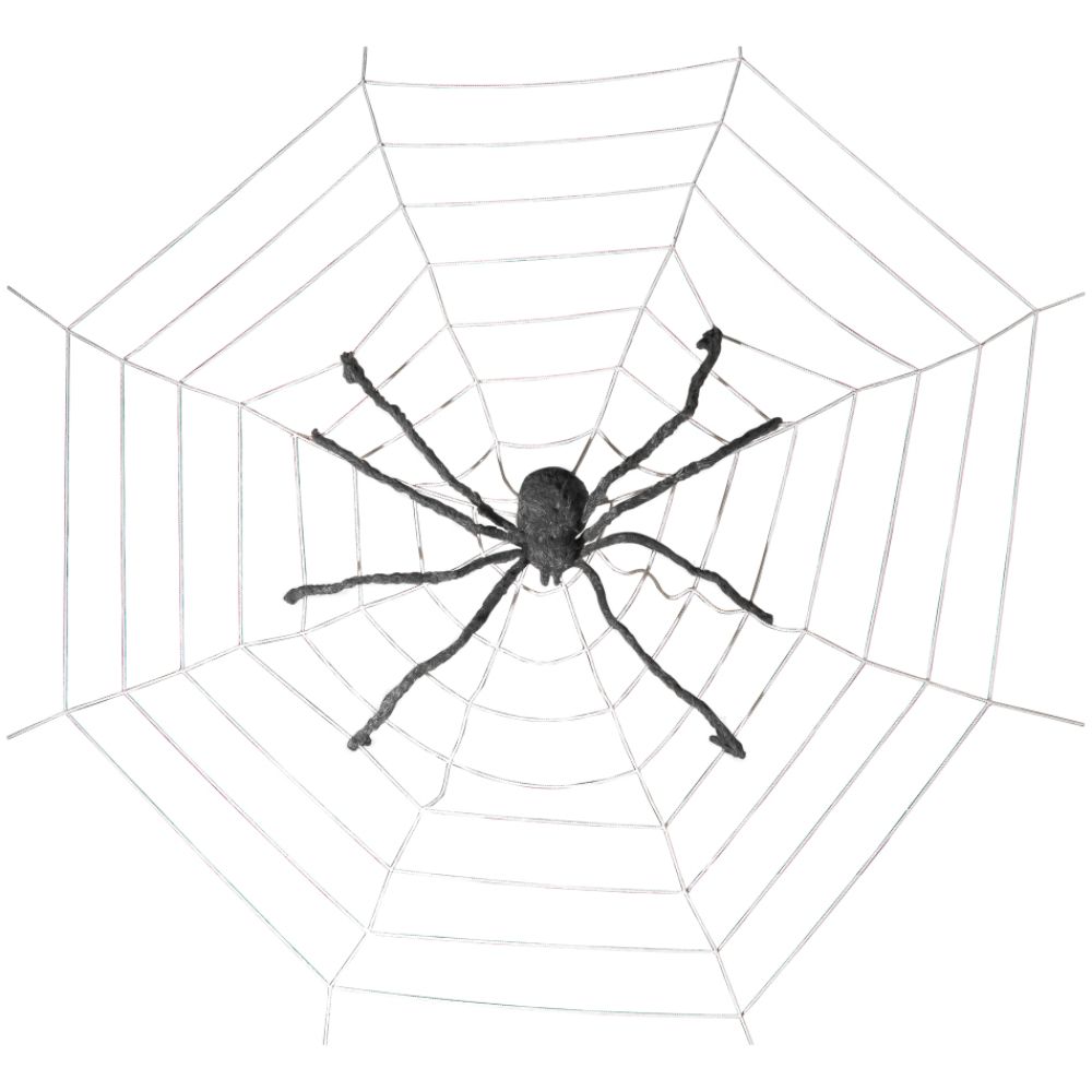Hanging Spider in Web w/Spotlight Fixture