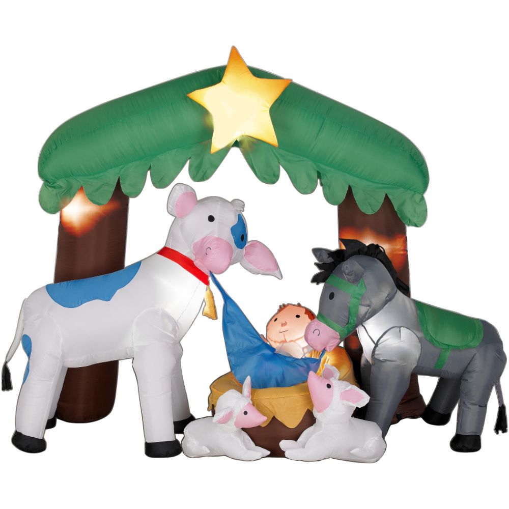 Airblown-Nativity Baby Jesus and Animals