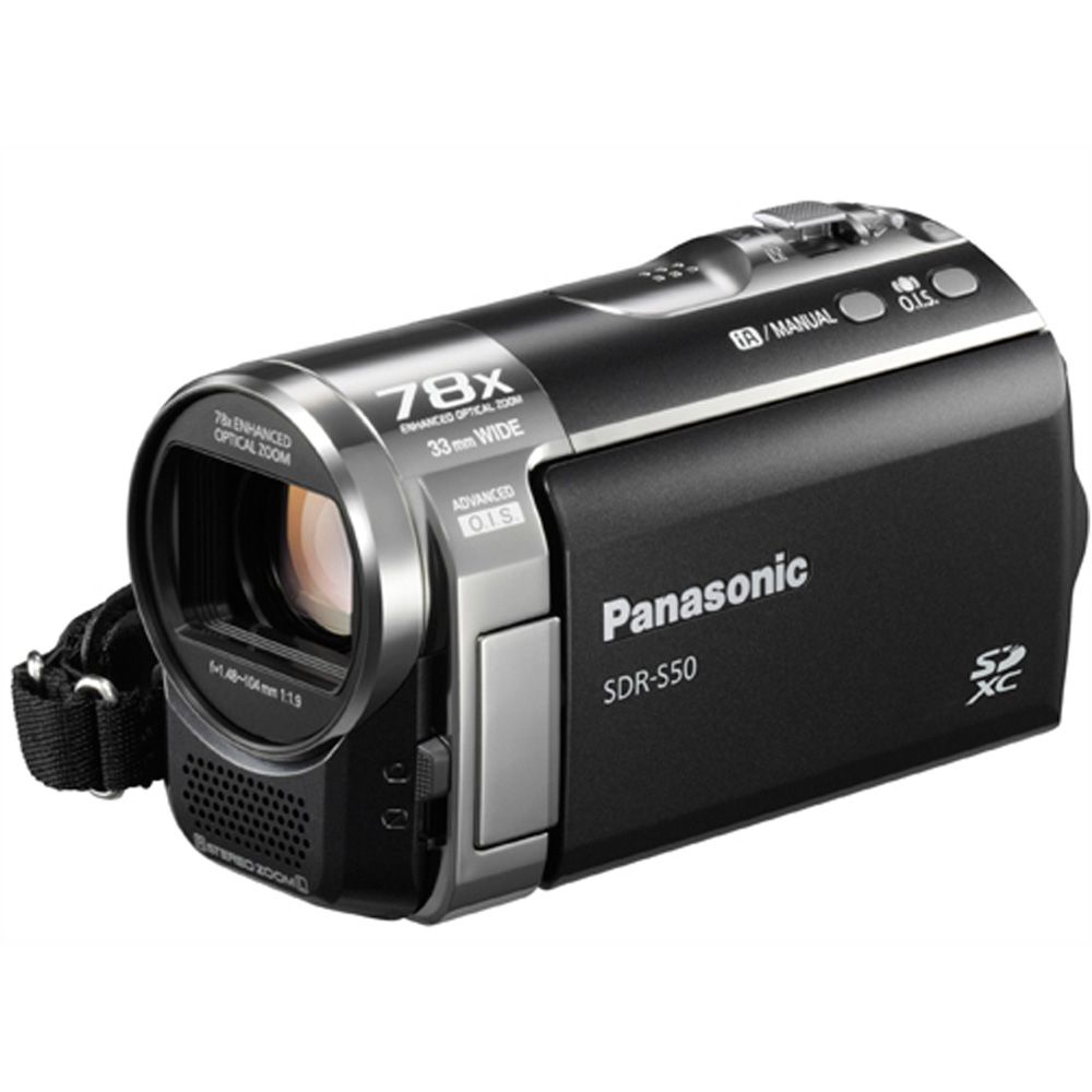 Panasonic - SDR-S50K Standard Definition Black Camcorder with SD Card Slot