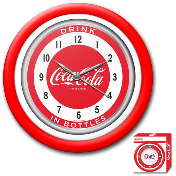 Coca-Cola Clock with White Neon - 1950s Style - 12 Inch at Sears.com