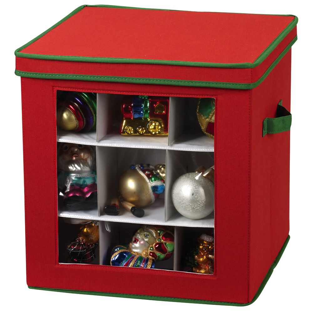 Household Essentials 27 pc Holiday Ornament Cube red canvas with trim at Kmart.com