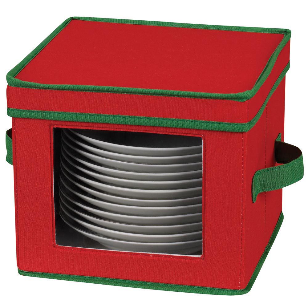 Household Essentials Holiday Dinner Plate Chest red poly with green trim at Kmart.com
