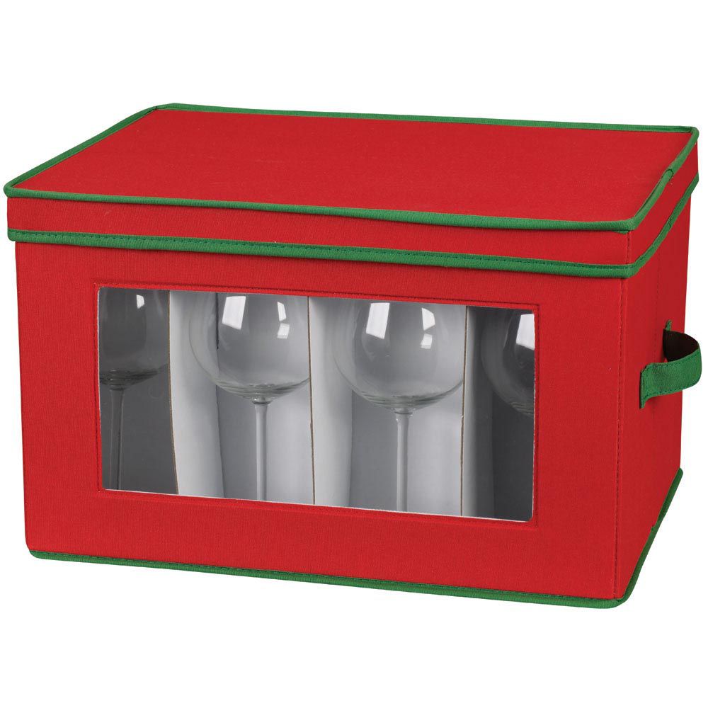 Household Essentials Holiday Stemware Chest/Balloon red polt with green trim at Kmart.com