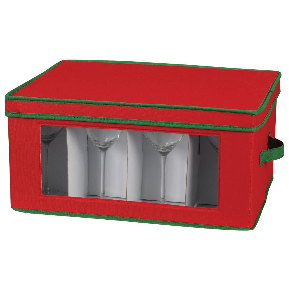 Household Essentials Holiday Stemware Chest/Goblet red poly with green trim at Kmart.com