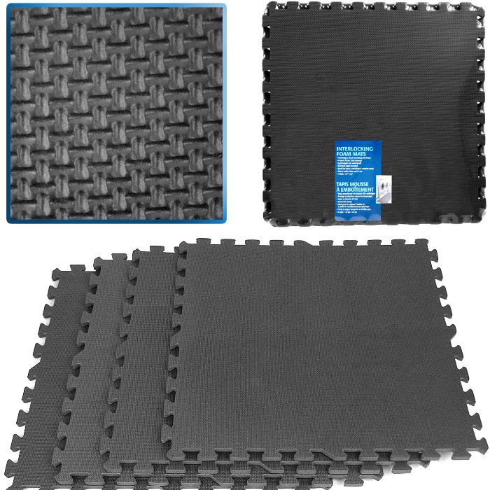 Trademark Tools Ultimate Comfort Black Foam Flooring 16 Square Feet