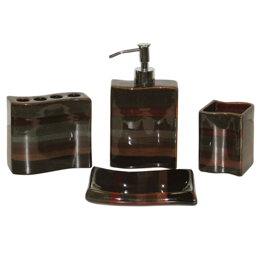 Famous Home Fashions Kirove Multi 4pc set - tumbler, soap dish, toothbrush holder and lotion dispenser at Kmart.com