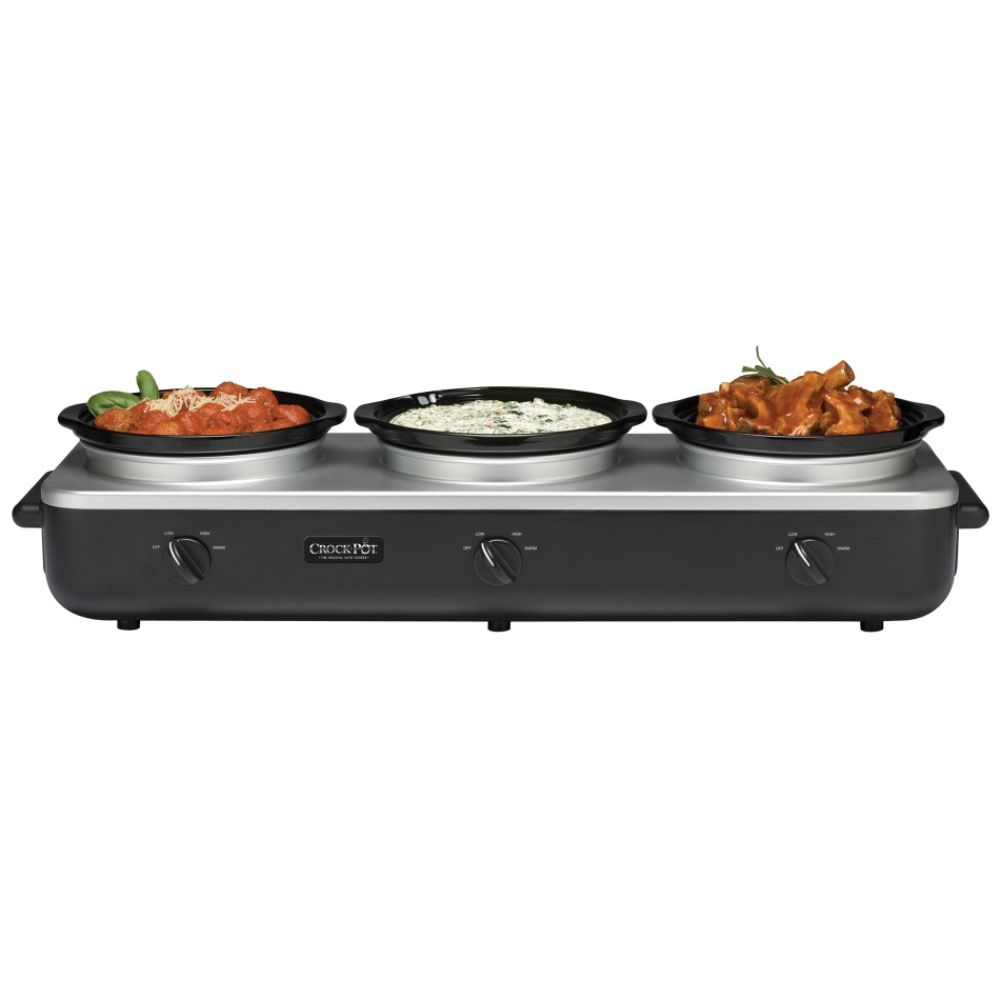 Crockpot Crock-Pot SCRBC750-BS Trio Cook & Serve Stainless Steel Buffet Cooker Black