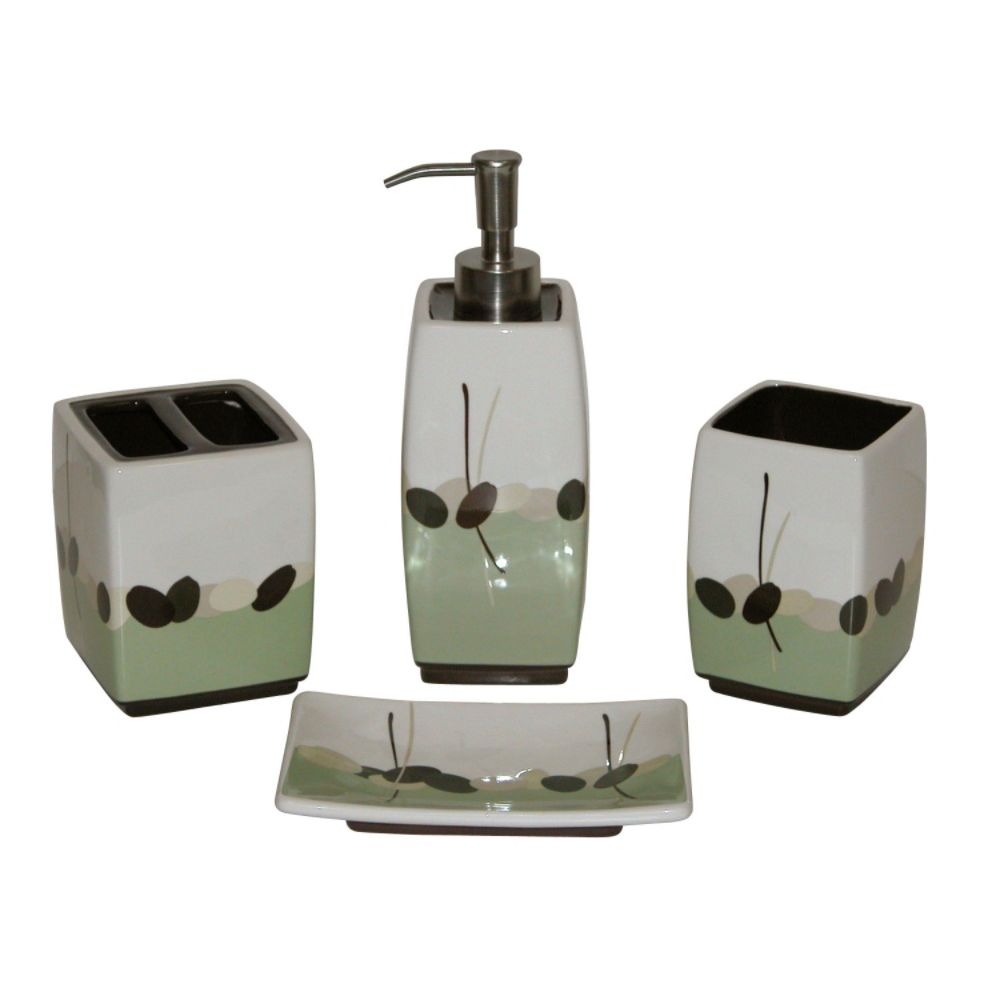Famous Home Fashions Olivia Sage 4pc set - tumbler, soap dish, toothbrush holder and lotion dispenser at Sears.com