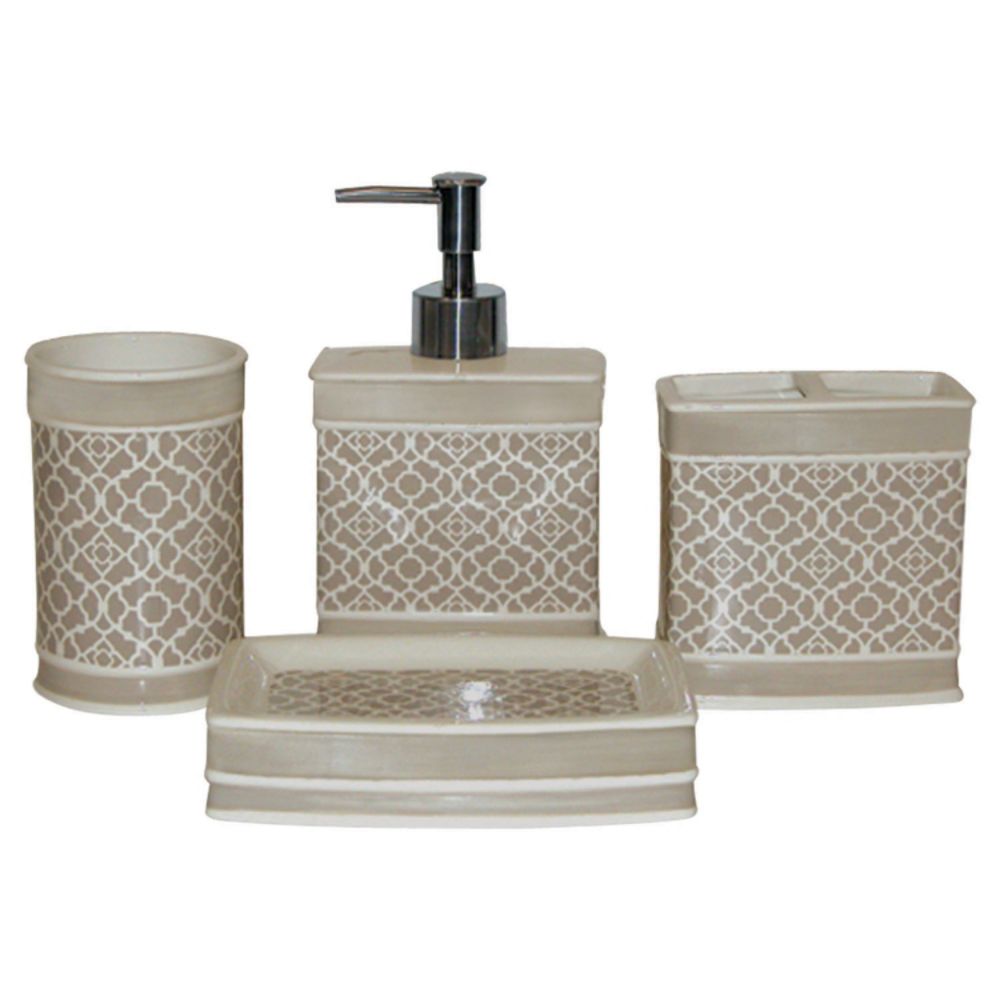Waverly - Lovely Lattice Taupe 4pc set at Sears.com