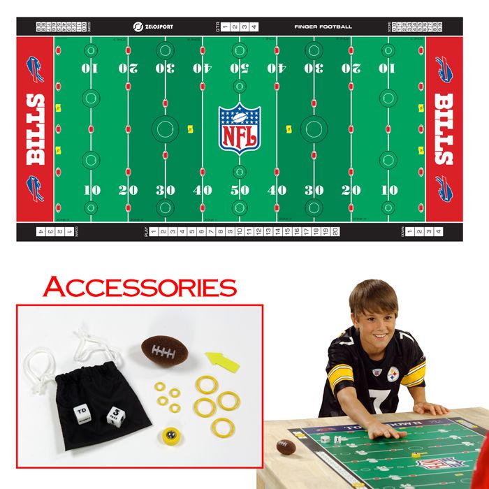 Zelosport NFL Licensed Finger Football Game Mat - Bills Children's Toys