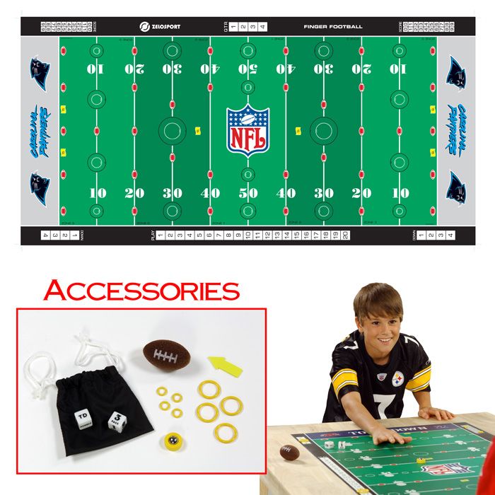 Zelosport NFL Licensed Finger Football Game Mat - Panthers Children's Toys