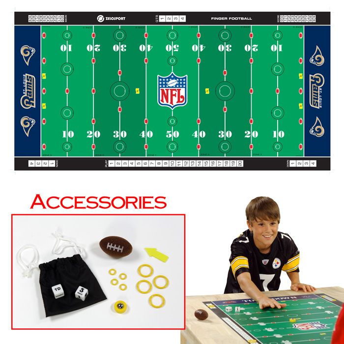 Zelosport NFL Licensed Finger Football Game Mat - Rams Children's Toys