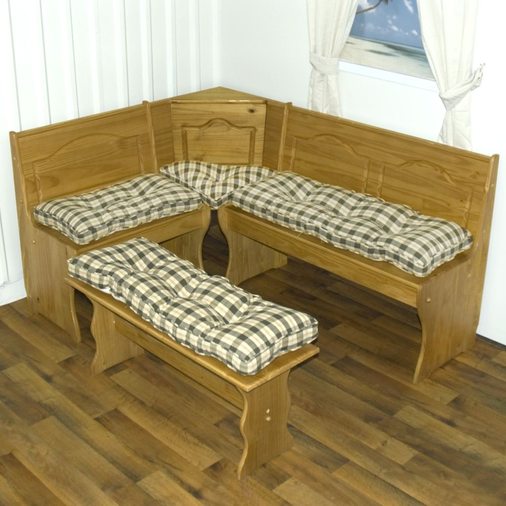 Greendale Home Fashions Applegate Plaid 4 Piece Nook Cushion Set  - Olive Green at Sears.com