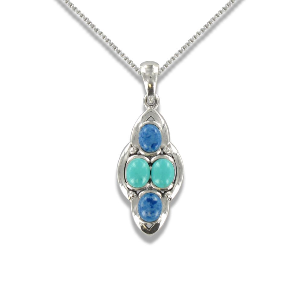 Genuine Turquoise & Denim Turquoise Sterling Silver Pendant at Kmart.com