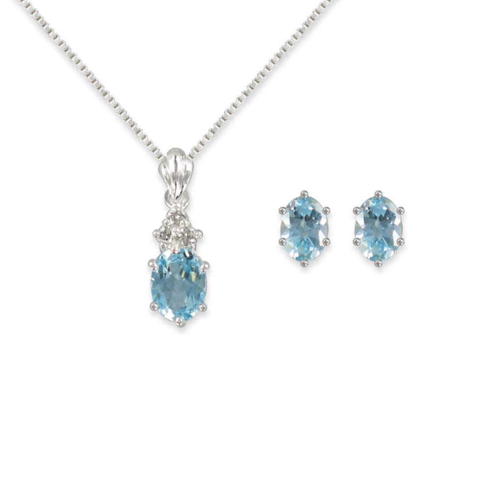 Sterling Silver Blue Topaz Pendant & Earring Set at Kmart.com