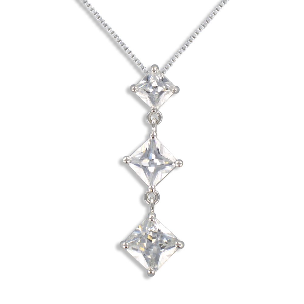 Sterling Silver Past, Present, Future Square CZ Pendant at Kmart.com