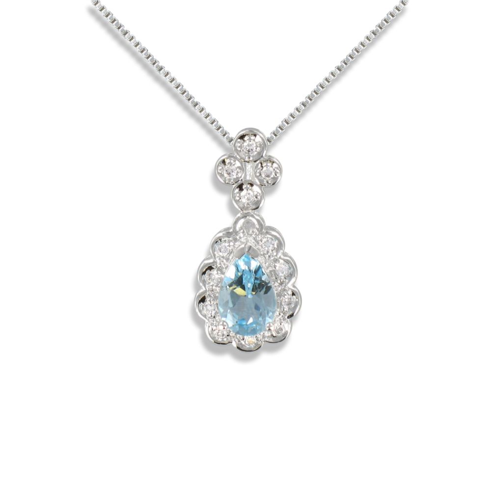 Sterling Silver Pendant with Genuine Blue Topaz at Kmart.com
