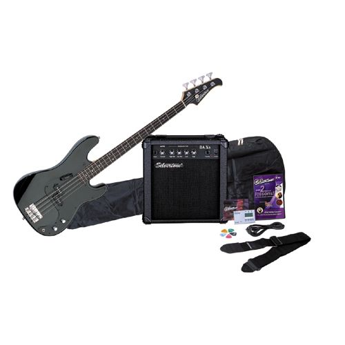 Silvertone Revolver Bass Guitar & Amp Package